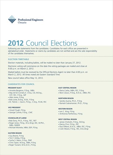 2012 PEO Council Elections